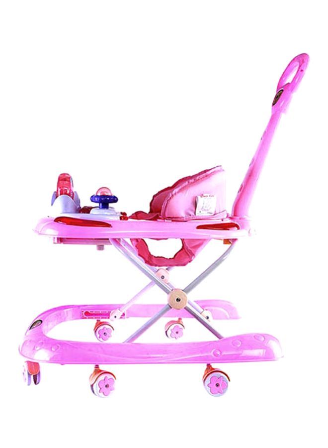 BABY PLUS Foldable Baby Walker With Attractive Toy, Handle Comfortable, Safe And Round Corner Unisex For 3 To 24 Months - Pink - Image 3