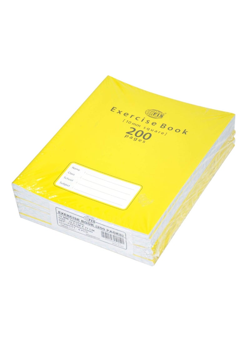 FIS Exercise Books 10 Mm Square With Left Margin, 200 Pages, Pack Of 6 Pieces, 16.5 X 21 Cm Size - FSEBSQ10200N - Image 1