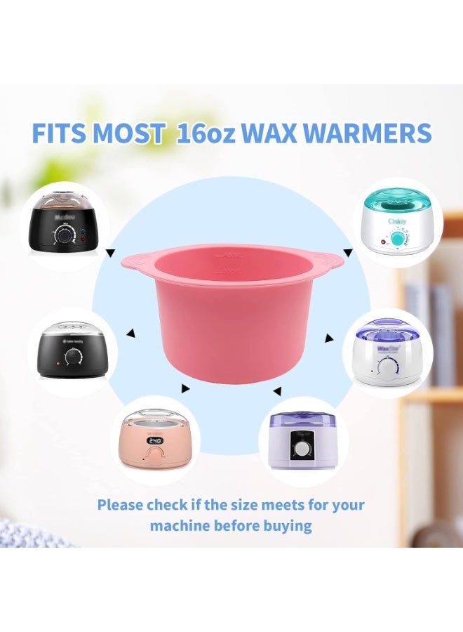 روكاوات مجموعة من 2 بطانات سيليكون غير لاصقة لتسخين الشمع، وعاء شمع لتسخين الشمع قابل لإعادة الاستخدام لإزالة الشعر، وعاء سيليكون لتسخين الشمع - Image 4