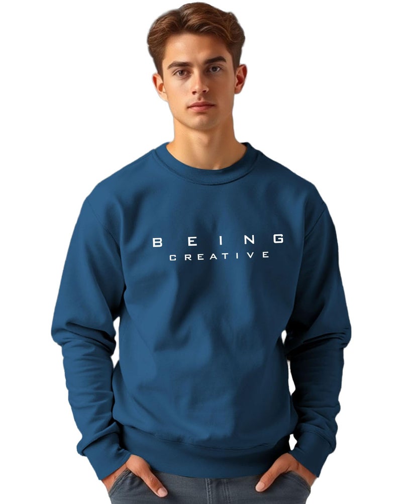AUSK Man Sweatshirt with Fleece Fabric || Hot Sweatshirt Oversized for Mens Teal - Image 1