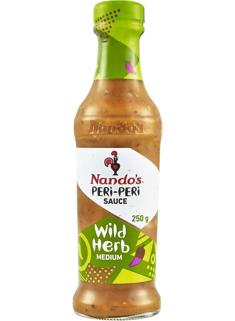 Nando's Wild Herb Medium Peri-Peri Sauce 250grams - Image 1