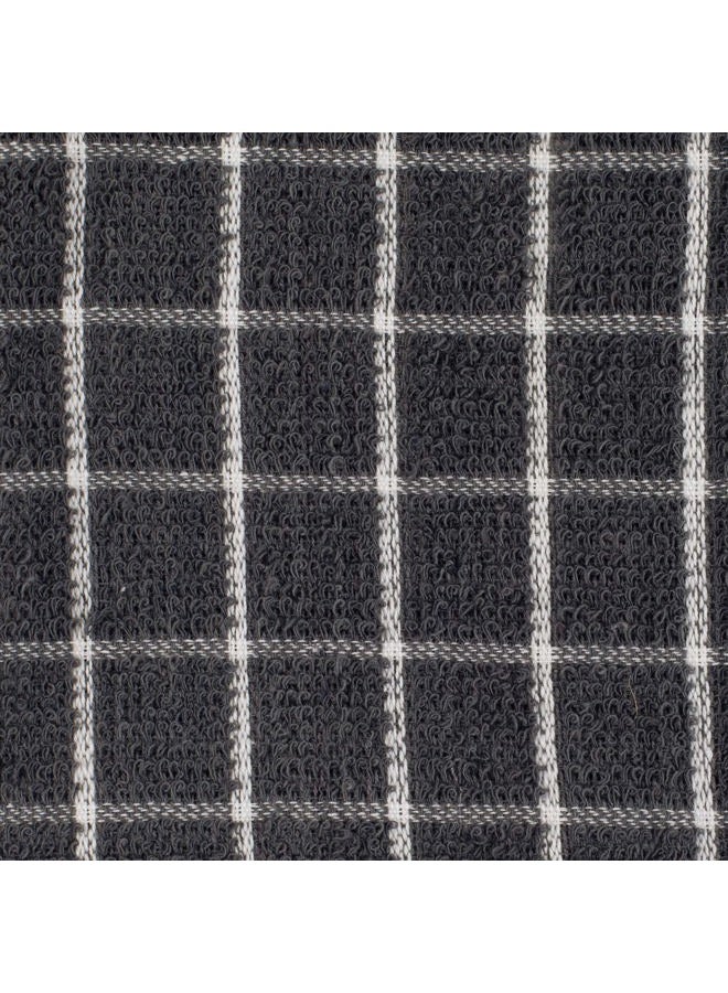 DII Basic Terry Collection Windowpane Dishcloth Set, 12x12, Gray, 6 Piece - Image 3