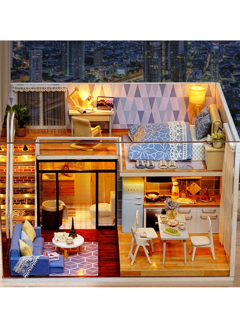 Puzzle Dollhouse, DIY Dollhouse, Durable 3D Wooden Doll House, Miniature Wooden Furniture Kit, Handmade Craft Mini Villa Model, Educational Toys Kit, Sturdy Easy Assembly - Image 3