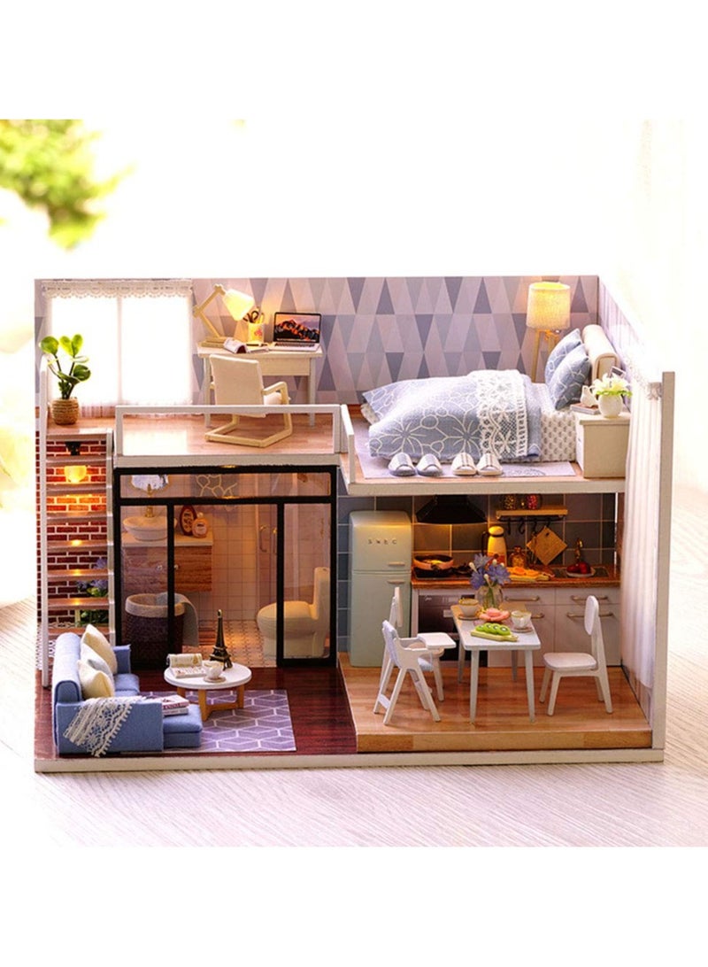 Puzzle Dollhouse, DIY Dollhouse, Durable 3D Wooden Doll House, Miniature Wooden Furniture Kit, Handmade Craft Mini Villa Model, Educational Toys Kit, Sturdy Easy Assembly - Image 5