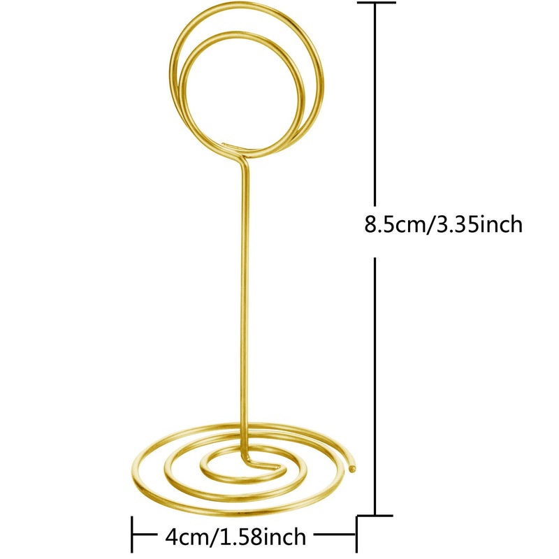 TecUnite TecUnite 3.35 Inch Gold Table Number Holder Wire Place Card Holder Photo Picture Name Menu Clips Memo Note Cards Stand for Wedding Reception Anniversary Birthday Party Centerpieces(24 Pieces)  - Image 4