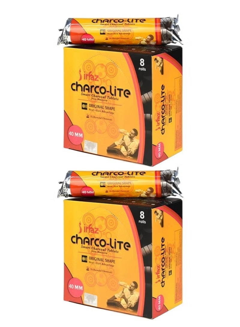 irfaz (Pack Of 2 ) Irfaz Charco-Lite Charcoal- Smart Charcoal Tablets-Bakhoor 40 mm- 160 Pcs (16 Rolls) - Image 2