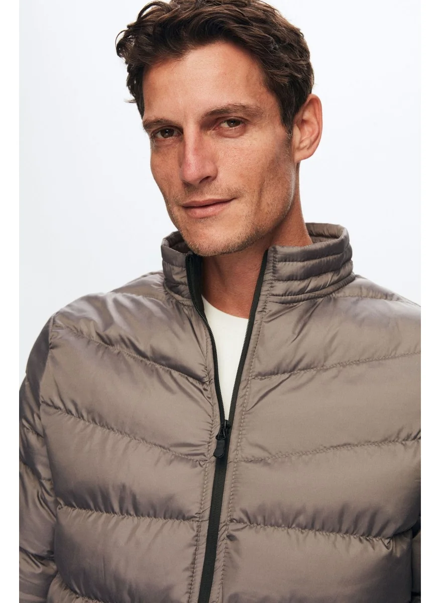 دي أس دامات Slim Fit Grey Windproof Fiber Filled Jacket 1HF07ORT01940