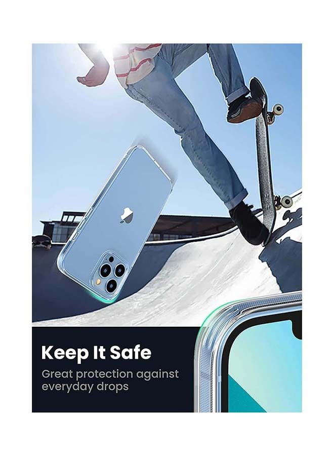 جراب واقٍ لهاتف iPhone متوافق مع هاتف 13 Pro Max شفاف مع امتصاص الصدمات ومضاد للخدش وقواطع دقيقة من مادة TPU وغطاء خلفي شفاف ملائم نحيف مقاس 6.7 بوصات - Image 4