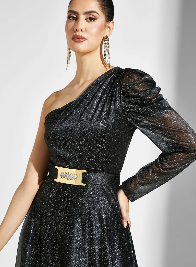 Ella Limited Edition One Shoulder Shimmer Dress