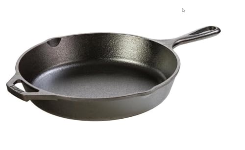 Lodge 10.25 Inch Cast Iron Skillet – Pre-Seasoned Frying Pan with Teardrop Handle – Oven, Stovetop, Grill & Campfire Use – Made in USA – Durable, Non-Toxic, Even-Heating Cookware – Black - Image 1
