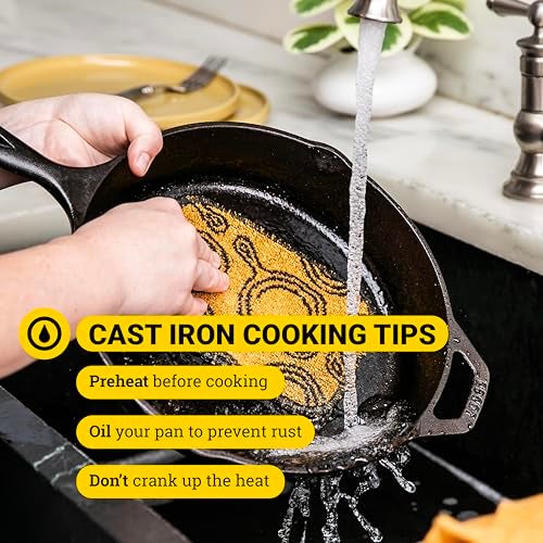 Lodge 10.25 Inch Cast Iron Skillet – Pre-Seasoned Frying Pan with Teardrop Handle – Oven, Stovetop, Grill & Campfire Use – Made in USA – Durable, Non-Toxic, Even-Heating Cookware – Black - Image 4