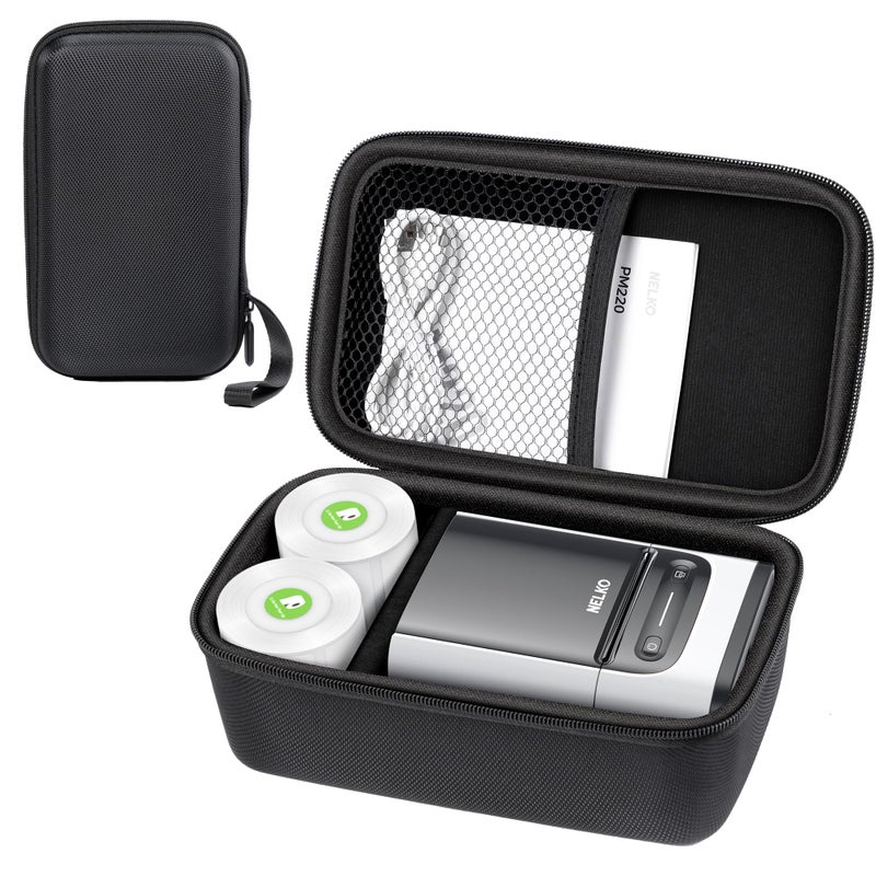 Nelko Genuine Case Compatible with Nelko PM220 Label Maker Portable Handheld Label Printer Carrying Storage Bag for Label Maker Tape USB Cable and Accessories Case Only Black LMC03 - Image 2
