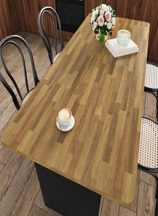 Wallercity Light Brown Butcher Block Contact Paper Vinyl Waterproof Wood Countertop Peel and Stick Faux Wood Wallpaper Removable Woodgrain Contact Paper for Bathroom Kitchen Counter Top 15.8''x78.7'' - Image 3