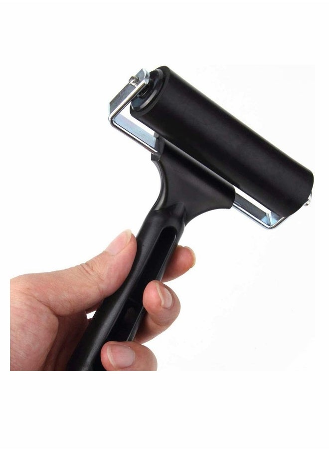 Generic Heavy Duty Rubber Brayer Roller for Printmaking Crafting and Stamping 4 Inch Ink Roller Tool with Steel Frame  - Image 4