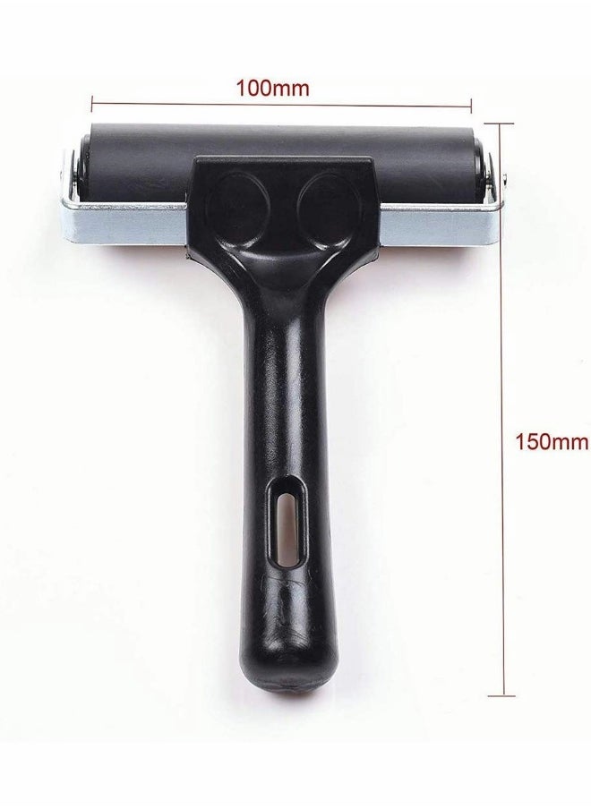 Generic Heavy Duty Rubber Brayer Roller for Printmaking Crafting and Stamping 4 Inch Ink Roller Tool with Steel Frame  - Image 2