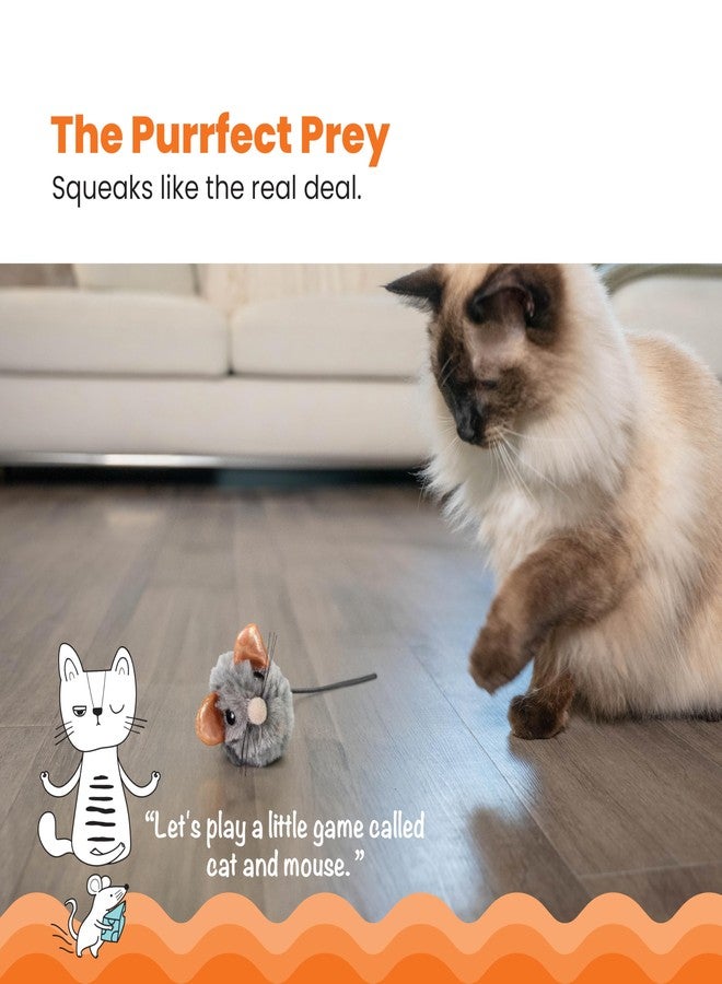 Catstages Squeak Squeak Mouse Cat Toy with Touch-Activated Sound & Catnip, Gray - Image 3
