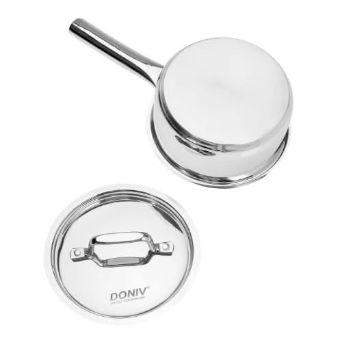 DONIV DONIV Majestic Sandwich Bottom Stainless Steel Sauce Pan 14 cm 1 LTR Capacity Induction Friendly Even Heat Distribution Tea Pan with Steel Lid ISI Certified 5 Years Warranty Pack of 1 - Image 5