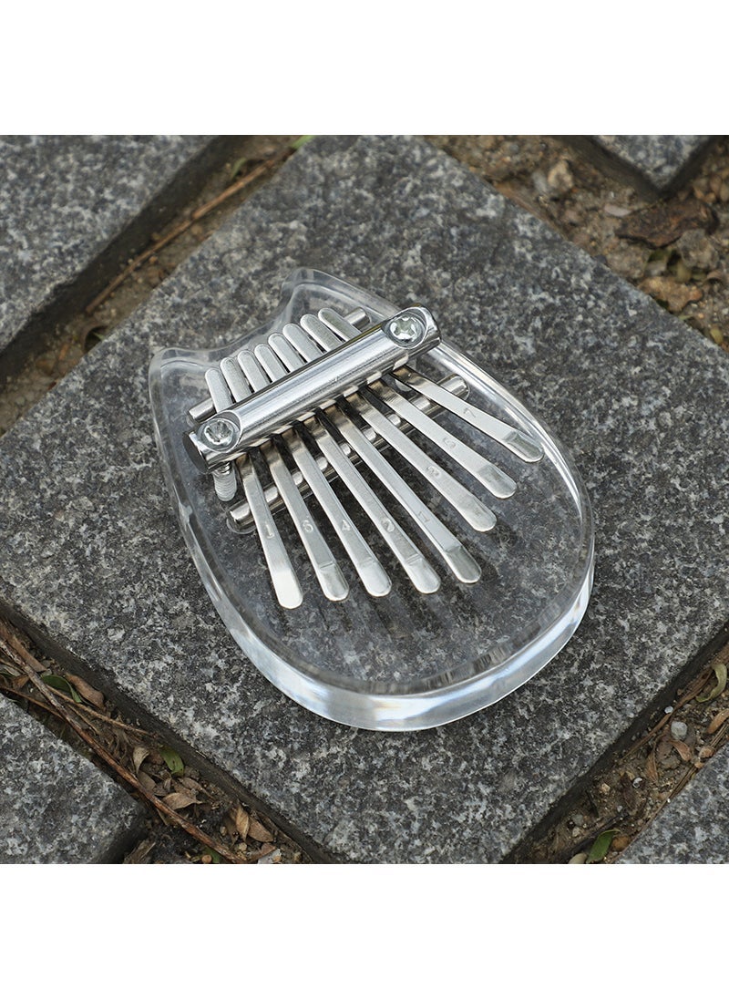 8-tone mini thumb piano kalinba solid wood crystal transparent five-finger piano portable beginner finger piano musical instrument style - Image 4