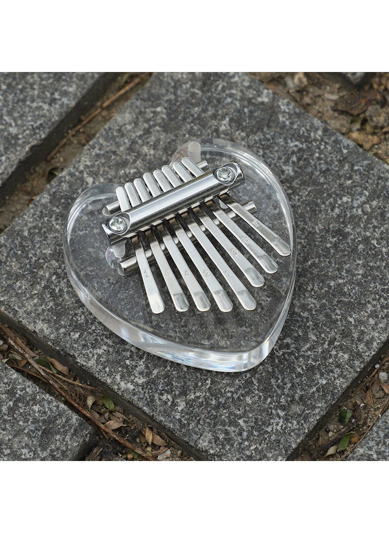 8-tone mini thumb piano kalinba solid wood crystal transparent five-finger piano portable beginner finger piano musical instrument style - Image 5