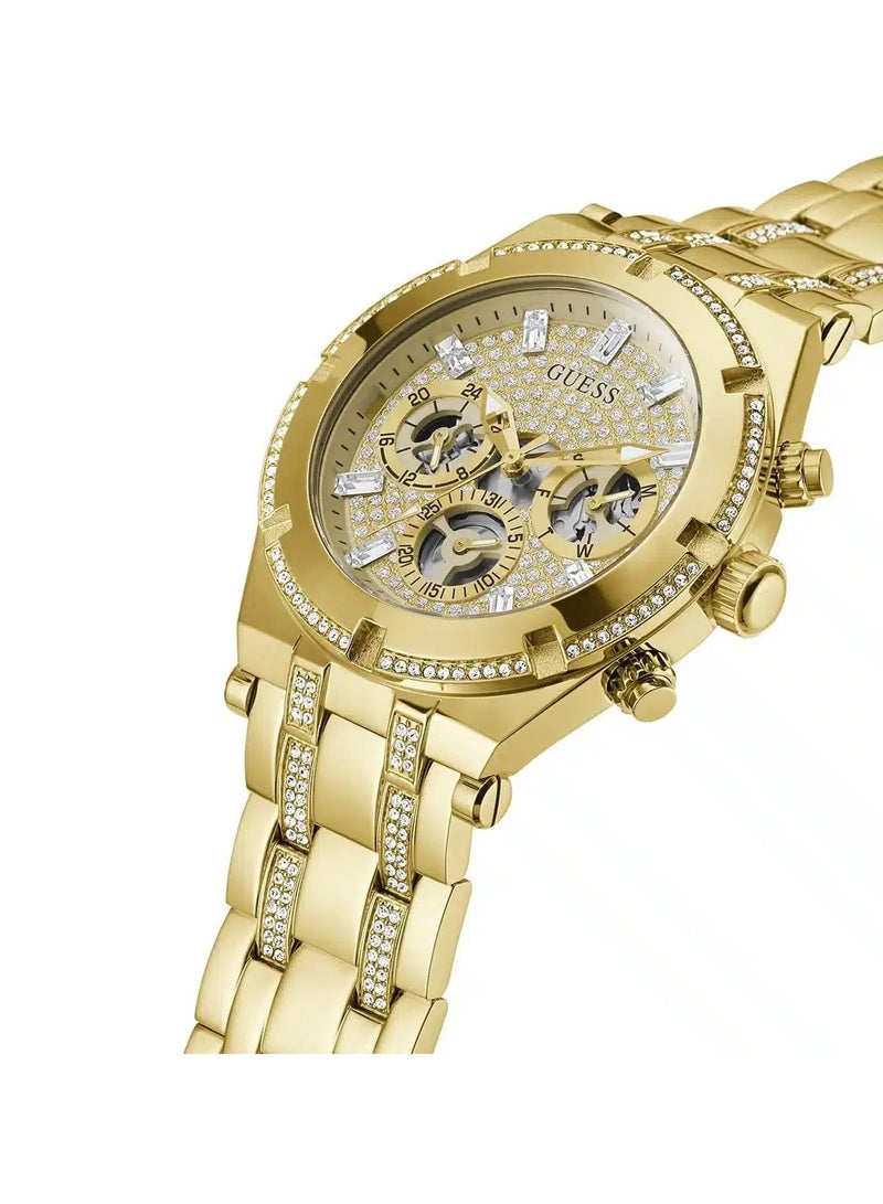 GUESS GUESS Mens Sport Multifunction 44mm Watch – Gold-Tone Stainless Steel Case with Crystal Dial & Bracelet, Gold-Tone, ONE  - Image 2