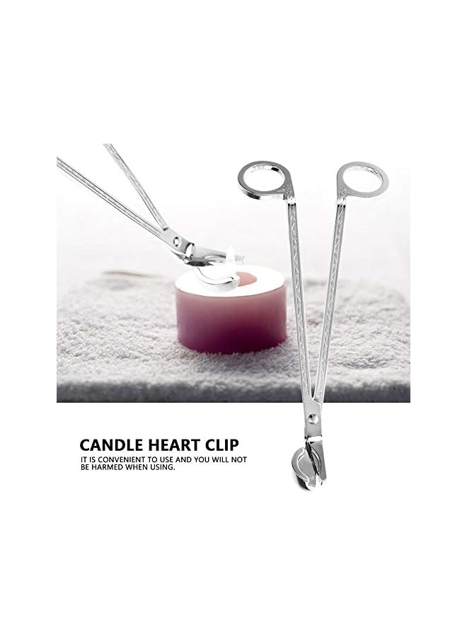 The Bros Stainless Steel Candle Wick Trimmer Oil Lamp Trim Scissor Candle Heart Clip Wick Trimmer Scissors Tool (Silver) - Image 2
