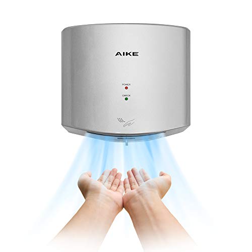 AIKE Air Wiper Compact Hand Dryer 110V 1400W Silver (with 2 Pin Plug) Model AK2630 - Image 1