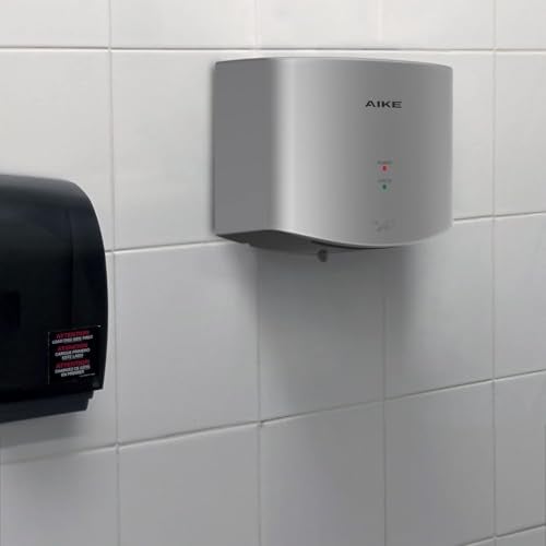 AIKE Air Wiper Compact Hand Dryer 110V 1400W Silver (with 2 Pin Plug) Model AK2630 - Image 4