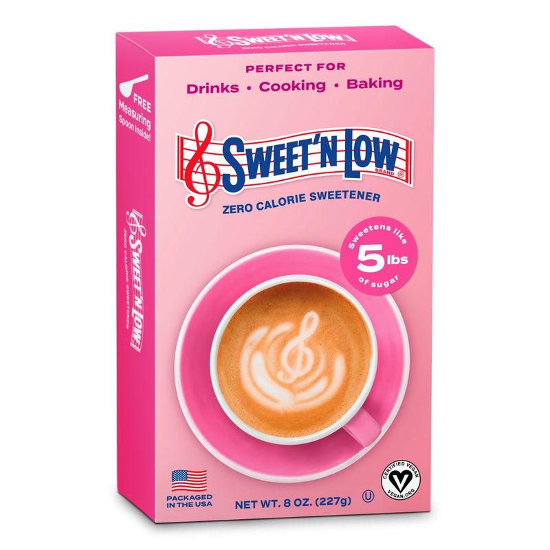 SWEET'N LOW سويت إن لو صفر سعرات حرارية محلي كبير 8 أونصات بديل سكر مجروش للخبز القهوة الشاي والمزيد كوشير خالي من الغلوتين منخفض مؤشر نسبة السكر في الدم - Image 3