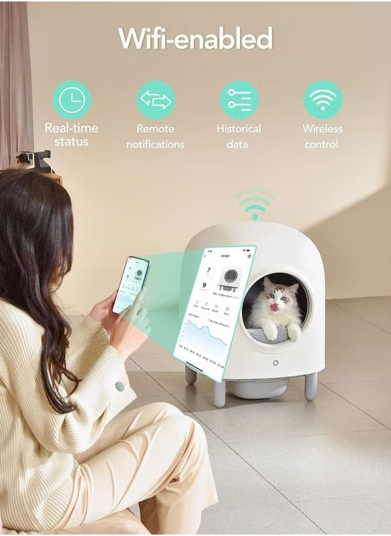 RATSAW - Self Cleaning Cat Litter Box The Game Changer for Cat Owners Latest Model Automatic Cat Litter Box with APP Control Odor Removal Large Space for Multiple - Image 1