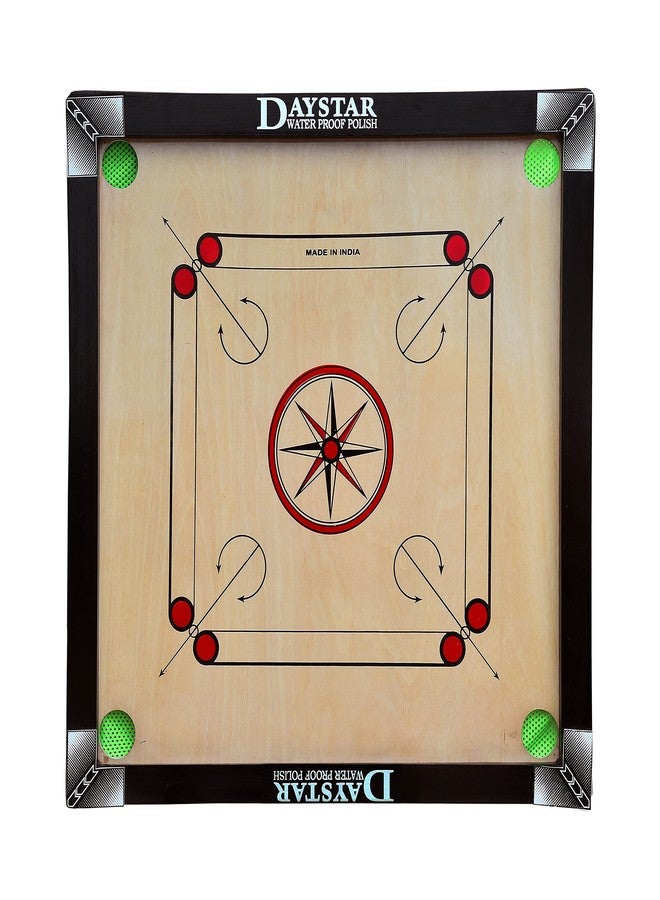 DAYSTAR All Wooden Superior Glossy Finish 26 Inch Carrom Board With Ludo Chess Board 12 Inch,Coin, Dice, Striker,Boric Powder (Carrom 26 Inch) - Image 3