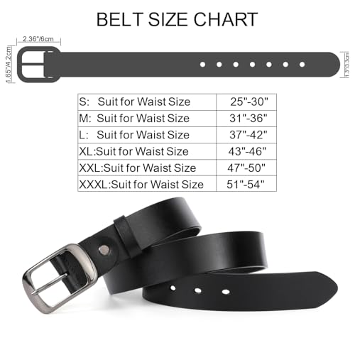 WHIPPY Women Leather Belts for Jeans Pants Fashion Dress Belt for Women with Solid Pin Buckle, Black, M - Image 4