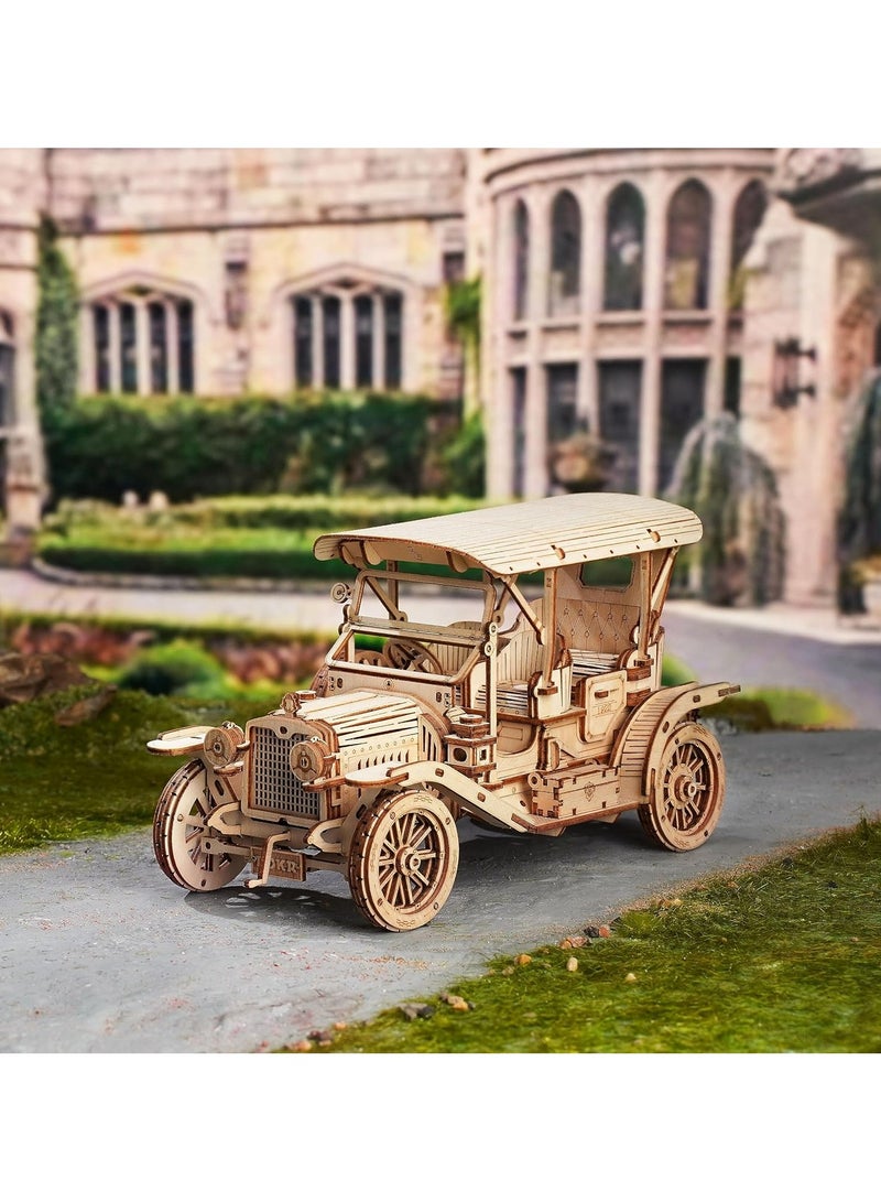 Robotime ROKR Vintage Car 3D Wooden Puzzle MC801 Premium 3D Puzzle Building Kits for Adults & Teens - Decorative Home Décor, Ramadan & Holiday Gift (Eid and Birthday) for Puzzle Enthusiasts, Stress Relief STEM Project - Image 5