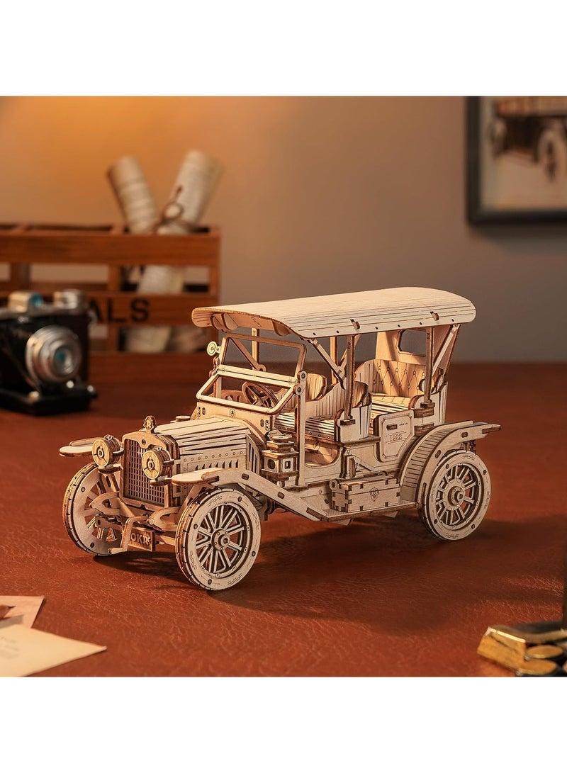 Robotime ROKR Vintage Car 3D Wooden Puzzle MC801 Premium 3D Puzzle Building Kits for Adults & Teens - Decorative Home Décor, Ramadan & Holiday Gift (Eid and Birthday) for Puzzle Enthusiasts, Stress Relief STEM Project - Image 4