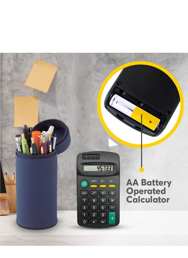 SYOSI - Pocket Size Mini Calculators Handheld Angled 8-Digit Display Calculator Basic Standard Calculators Small Accounting Desktop Calculator for Office School and Home (2 Pieces) - Image 1