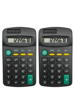 SYOSI Pocket Size Mini Calculators Handheld Angled 8-Digit Display Calculator Basic Standard Calculators Small Accounting Desktop Calculator for Office School and Home (2 Pieces)  - Image 1