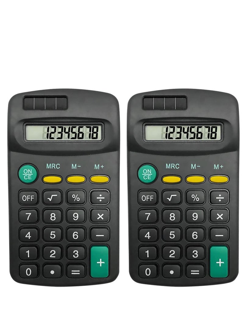 SYOSI - Pocket Size Mini Calculators Handheld Angled 8-Digit Display Calculator Basic Standard Calculators Small Accounting Desktop Calculator for Office School and Home (2 Pieces) - Image 1