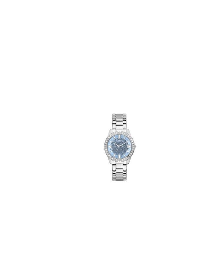 GUESS Watch for Women, Quartz Movement, Analog Display, Silver Stainless Steel Strap-GW0405L1 - Image 1