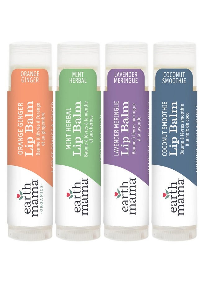 Earth Mama - Earth Mama Lip Balm Quadruplets 4-Pack | No Petroleum, Artificial Colors or Flavors - Image 1
