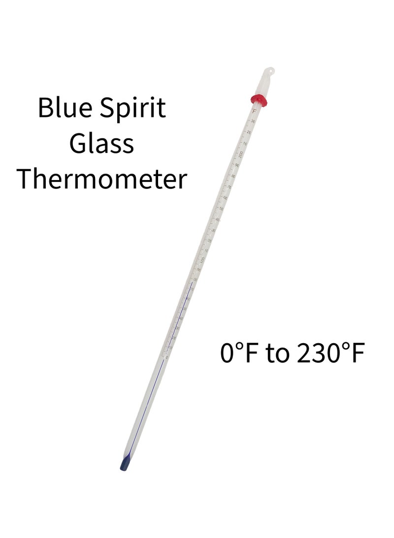 King Mariot 2 Pcs Lab-Grade Borosilicate 3.3 Heavy Duty Graduated White Glass Blue Spirit Thermometer + Protective Case | Chemistry Biology Physics Laboratory Experiments and Classroom Tests - Image 3