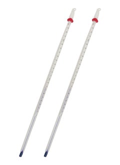 King Mariot 2 Pcs Lab-Grade Borosilicate 3.3 Heavy Duty Graduated White Glass Blue Spirit Thermometer + Protective Case | Chemistry Biology Physics Laboratory Experiments and Classroom Tests  - Image 1