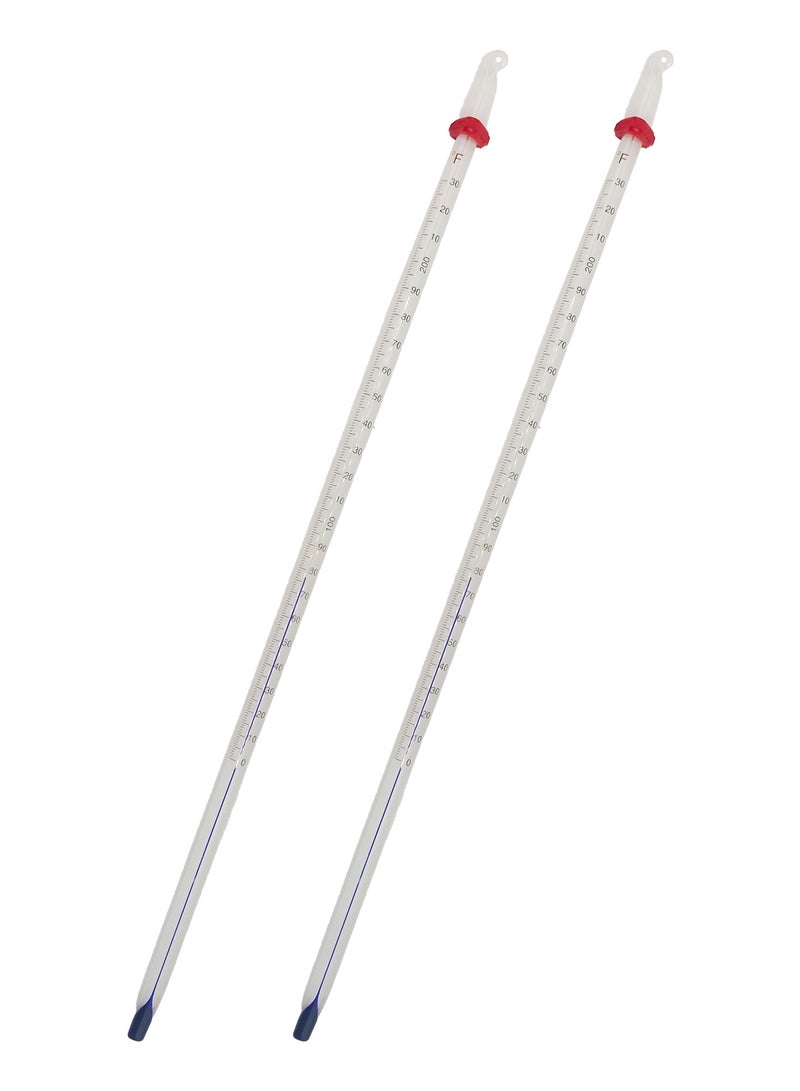 King Mariot 2 Pcs Lab-Grade Borosilicate 3.3 Heavy Duty Graduated White Glass Blue Spirit Thermometer + Protective Case | Chemistry Biology Physics Laboratory Experiments and Classroom Tests - Image 1