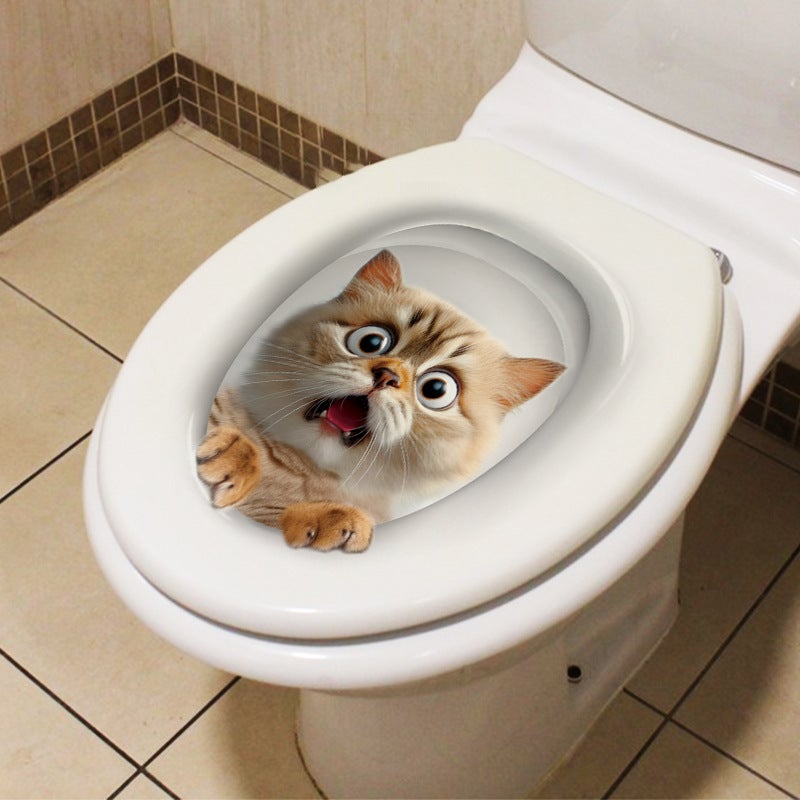 Travel Kang 3D Cat Toilet Stickers Wall Stickers Toilet Toilet Lid Decoration Renovation Self-Adhesive Wall Stickers - Image 4