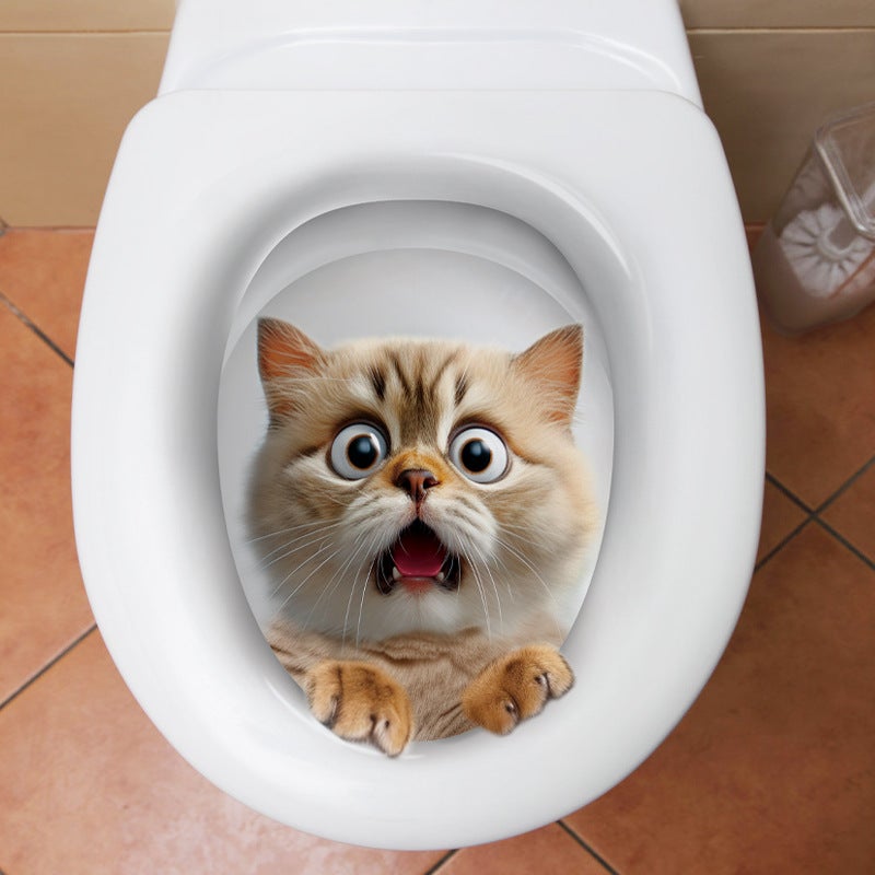 Travel Kang 3D Cat Toilet Stickers Wall Stickers Toilet Toilet Lid Decoration Renovation Self-Adhesive Wall Stickers - Image 2