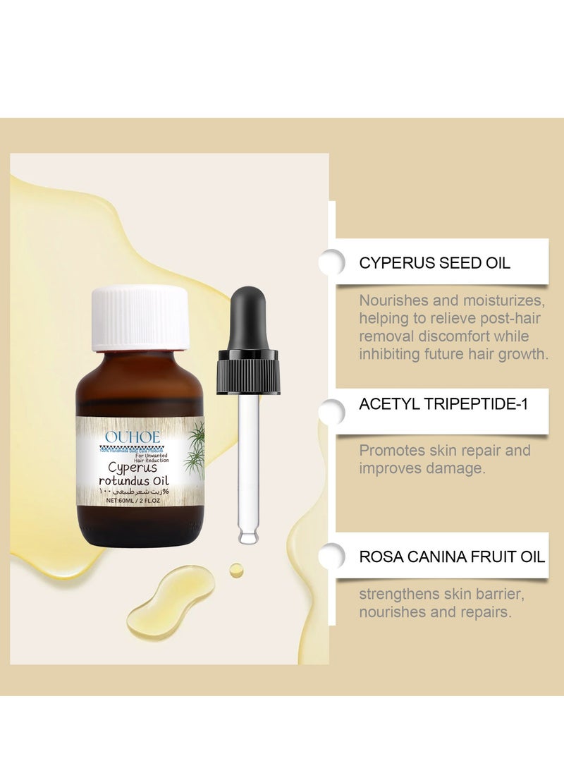 OUHOE - Cyperus Rotundus Oil, Cyperus Rotundus Oil For Hair Removal, Cyperus Rotundus Essential Oil, Cyperus Rotundus Oil Naturally, Organic Cypress Oil for Hair Removal 60ml - Image 1