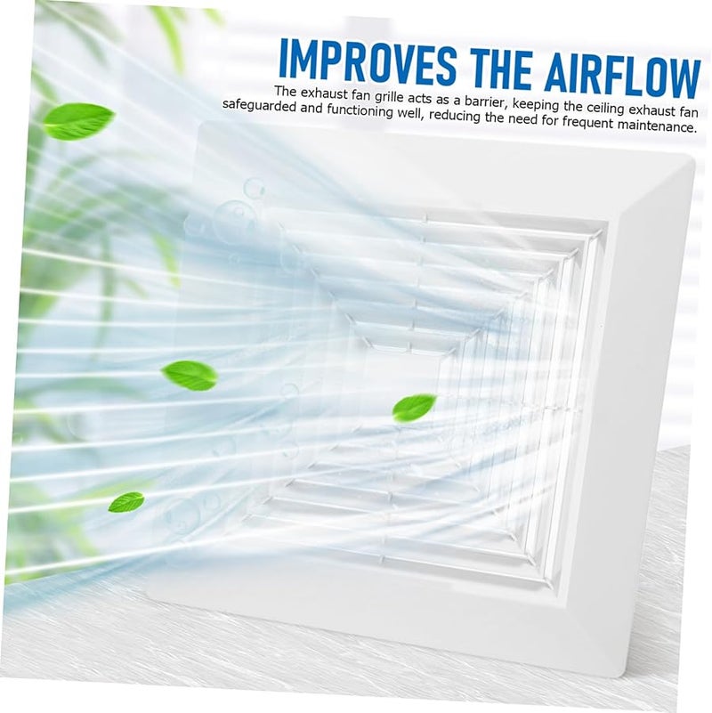 ABS Square Bathroom Exhaust Fan Cover Ceiling Air Vent Grille Uniform Airflow Easy Installation - Image 4