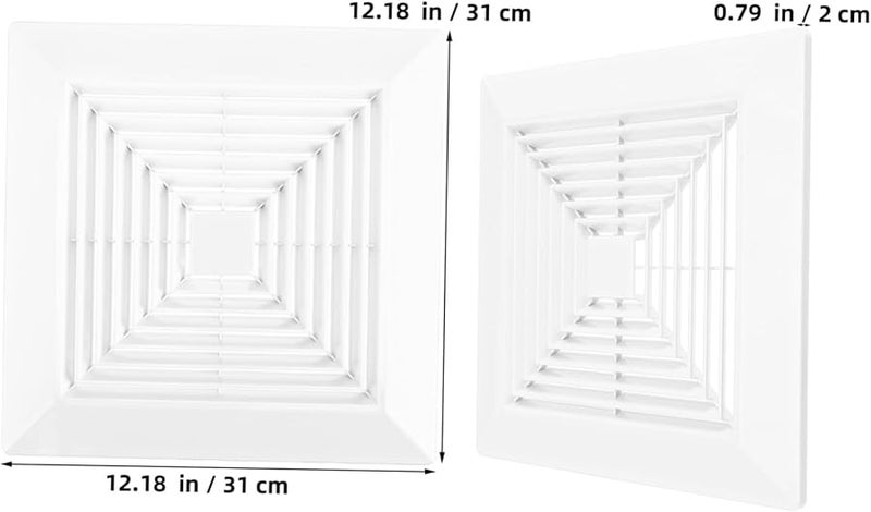 ABS Square Bathroom Exhaust Fan Cover Ceiling Air Vent Grille Uniform Airflow Easy Installation - Image 3