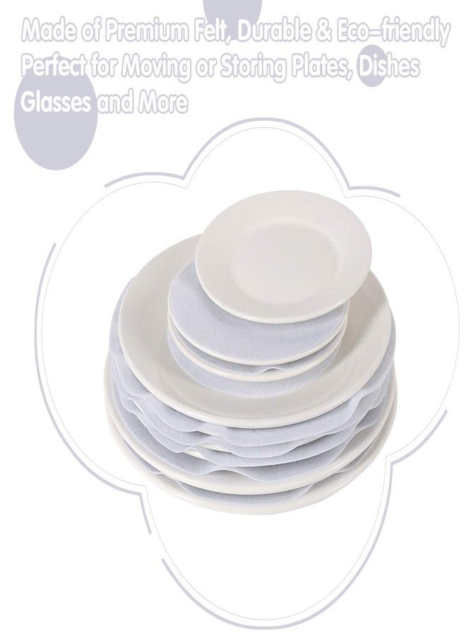 YQL Soft Felt Plate Protectors, Set of 30 and 2 Different Size, Plate Separators Pads China Storage Dividers Protectors Dish Protectors Pads for Protecting and Stacking Your Cookware - Image 4