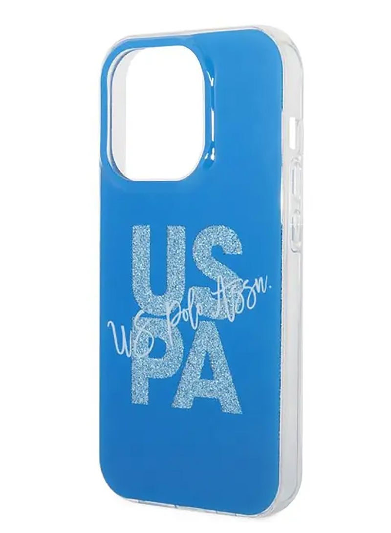 يو اس بولو IML غطاء حماية صلب لامع لهاتف آيفون 15 برو ماكس - أزرق - Image 5