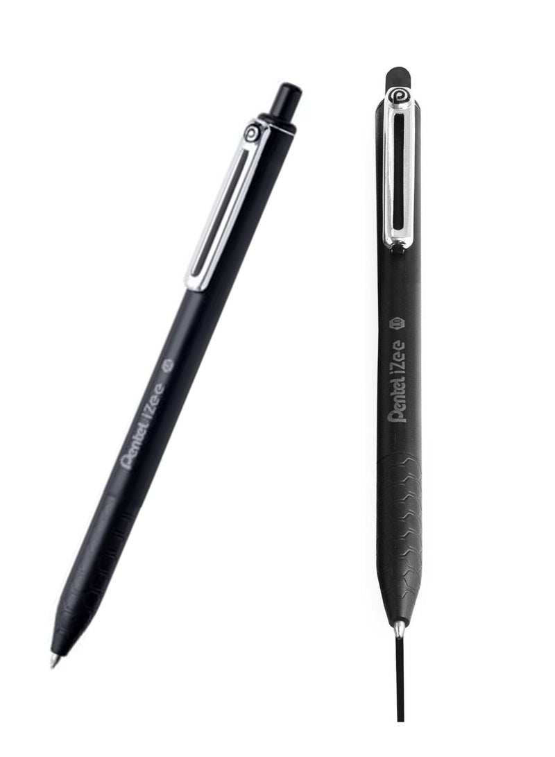 Pentel 12-Piece Izee Retractable Ballpoint Pen 1.0mm Tip Black Ink - Image 2