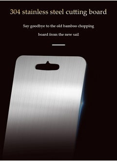 DUNISO Stainless steel cutting board, thickened anti slip cutting board for household kitchen, double sided usable, easy to clean, suitable for meat, cheese, vegetables and fruits, 15 * 24cm, silver  - Image 3